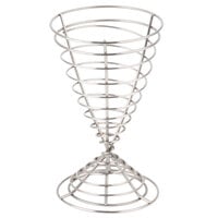 Clipper Mill by GET 4-88068 4 inch Round Stainless Steel Spiral Wire Cone Basket
