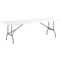 Lancaster Table & Seating 30 inch x 96 inch Heavy-Duty Granite White Plastic Folding Table