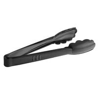 Visions 9 inch Extra Heavy-Duty Black Disposable Polypropylene Tongs