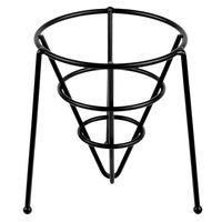 Clipper Mill by GET 4-33888 5 inch Black Wrought Iron Stackable Cone Basket with Teflon® Coating