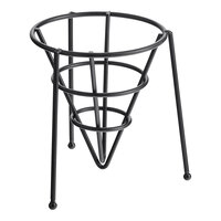 Clipper Mill by GET 4-33888 5" Black Wrought Iron Stackable Cone Basket with Teflon® Coating