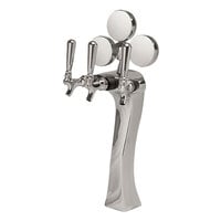 Micro Matic 6403-C-M Maxi Panther Chrome Glycol Cooled 3 Tap Tower with Lighted Medallions