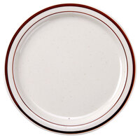 8 3/8 inch Brown Speckle Narrow Rim China Plate - 36/Case