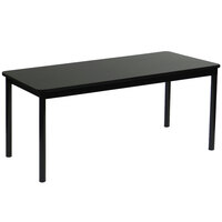 Correll 24 inch x 72 inch Black Granite Library Table - 29 inch Height