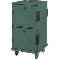 Cambro UPC1600SP192 Ultra Camcarts® Granite Green Insulated Food Pan Carrier with Heavy-Duty Casters and Security Package - Holds 24 Pans