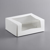 Baker's Mark 9" x 7" x 3 1/2" White Auto-Popup Window Cake / Bakery Box - 200/Bundle