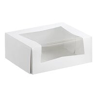 Baker's Mark 9" x 7" x 3 1/2" White Auto-Popup Window Bakery Box - 200/Bundle