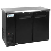 Avantco UBB-48-HC 48 inch Black Counter Height Narrow Solid Door Back Bar Refrigerator with LED Lighting