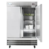 Avantco SS-2R-HC 54 inch Stainless Steel Solid Door Reach-In Refrigerator