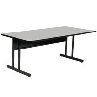 Correll EconoLine 24" x 60" Rectangular Gray Granite Melamine Top Keyboard Height Computer and Training Table