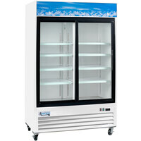 Avantco GDS-47-HC 53 1/8" White Sliding Glass Door Merchandiser Refrigerator with LED Lighting