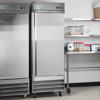 Avantco SS-1R-HC 29 inch Stainless Steel Solid Door Reach-In Refrigerator