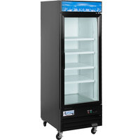 Avantco GDC-23-HC 28 3/8 inch Black Swing Glass Door Merchandiser Refrigerator with LED Lighting