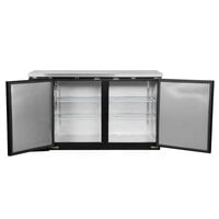 Avantco UBB-60-HC 60 inch Black Counter Height Narrow Solid Door Back Bar Refrigerator with LED Lighting
