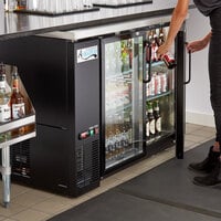 Avantco UBB-48G-HC 48 inch Black Counter Height Narrow Glass Door Back Bar Refrigerator with LED Lighting