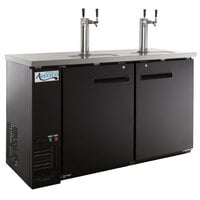 Avantco UDD-60-HC (2) Double Tap Kegerator Beer Dispenser - Black, (2) 1/2 Keg Capacity