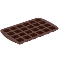 Wilton 2105-4923 Brown Silicone 24 Compartment Square Bite-Size Brownie / Dessert Mold