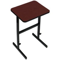 Correll 20 inch x 24 inch Cherry High Pressure Laminate Top Adjustable Standing Height Work Station