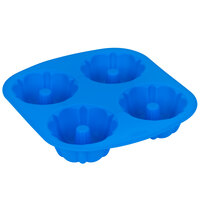 Wilton 191002785 Easy-Flex Silicone 4 Compartment Fluted Cake Mold - 4 inch x 2 inch Cavities