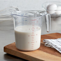 Choice 1 Qt. (4 Cups) Clear Plastic Measuring Cup with Gradations