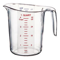 Choice 1 Qt. (4 Cups) Clear Plastic Measuring Cup with Graduations