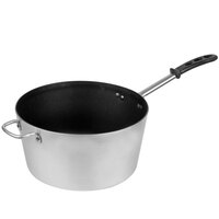 Vollrath 69308 Wear-Ever 8.5 Qt. Tapered Non-Stick Aluminum Sauce Pan with SteelCoat x3 and TriVent Black Silicone Handle