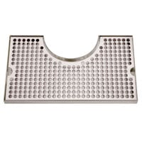 Micro Matic DP-1020 8 inch x 14 inch Stainless Steel Surface Mount Drip Tray with 4 inch Column Cutout