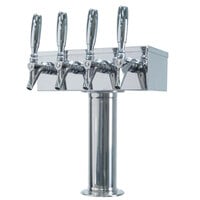Micro Matic D7744PSSKR Stainless Steel Kool-Rite Glycol Cooled 4 Tap T Style Tower - 3 inch Column