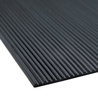 Cactus Mat 1000R-C6 Deep Groove 6' Wide Corrugated Black Rubber Runner Mat - 1/8 inch Thick