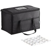 Choice Insulated Food Delivery Bag / Pan Carrier with Microcore Thermal Hot or Cold Pack Kit, Nylon, 23" x 13" x 15"