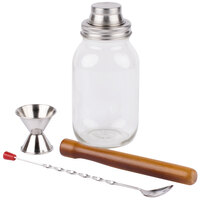 Acopa 4-Piece 25 oz. Mason Jar Shaker Cocktail Kit