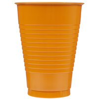 Creative Converting 323391 12 oz. Pumpkin Spice Orange Plastic Cup   - 20/Pack