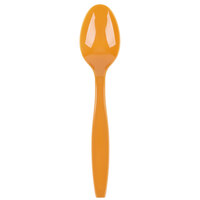 Creative Converting 323396 6 1/8 inch Pumpkin Spice Orange Heavy Weight Plastic Spoon - 24/Pack
