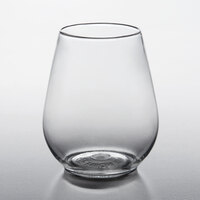 Visions 4 oz. Heavy Weight Clear Plastic Stemless Wine Sampler Glass - 16/Pack