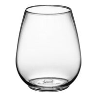 Visions 4 oz. Heavy Weight Clear Plastic Stemless Wine Sampler Glass - 64/Case