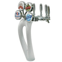Micro Matic 9504-C-F-M Mystique Chrome Glycol Cooled 4 Tap Tower with Medallions and Ice Frosted Exterior
