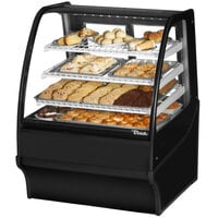 True TDM-DC-36-GE/GE-B-W 36 1/4" Curved Glass Black Dry Bakery Display Case