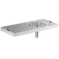 Micro Matic DP-120DGR 5 inch x 12 inch Stainless Steel Surface Mount Drip Tray with Glass Rinser