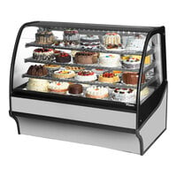 True TDM-R-59-GE/GE-S-S 59 1/4" Curved Glass Stainless Steel Refrigerated Bakery Display Case with Stainless Steel Interior