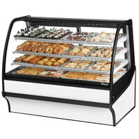 True TDM-DC-59-GE/GE-W-W 59 1/4" Curved Glass White Dry Bakery Display Case