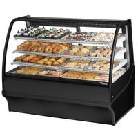 True TDM-DC-59-GE/GE-B-W 59 1/4" Curved Glass Black Dry Bakery Display Case