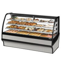 True TDM-DC-77-GE/GE-S-S 77 1/4" Curved Glass Stainless Steel Dry Bakery Display Case with Stainless Steel Interior