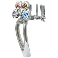 Micro Matic 9504-C-M Mystique Chrome Glycol Cooled 4 Tap Tower with Medallions