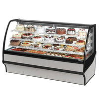 True TDM-R-77-GE/GE-S-S 77 1/4" Curved Glass Stainless Steel Refrigerated Bakery Display Case with Stainless Steel Interior