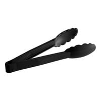 Cambro 9TGS110 Lugano 9" Black Scallop Grip Plastic Tongs