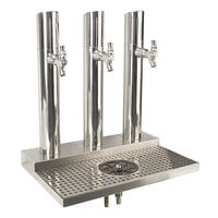 Micro Matic BS-SKY-3PSSKR Skyline Stainless Steel Kool-Rite Glycol Cooled 3 Tower, 3 Tap Station with Glass Rinser