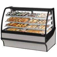True TDM-DC-59-GE/GE-S-S 59 1/4" Curved Glass Stainless Steel Dry Bakery Display Case with Stainless Steel Interior