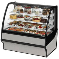 True TDM-R-48-GE/GE-S-S 48 1/4" Curved Glass Stainless Steel Refrigerated Bakery Display Case with Stainless Steel Interior