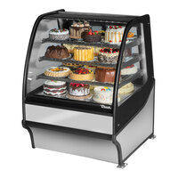 True TDM-R-36-GE/GE-S-S 36 1/4" Curved Glass Stainless Steel Refrigerated Bakery Display Case with Stainless Steel Interior
