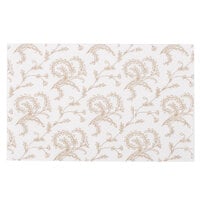 7 1/8" x 4 1/2" 3-Ply Glassine 1 1/2 lb. White Candy Box Pad with Gold Floral Pattern   - 25/Pack